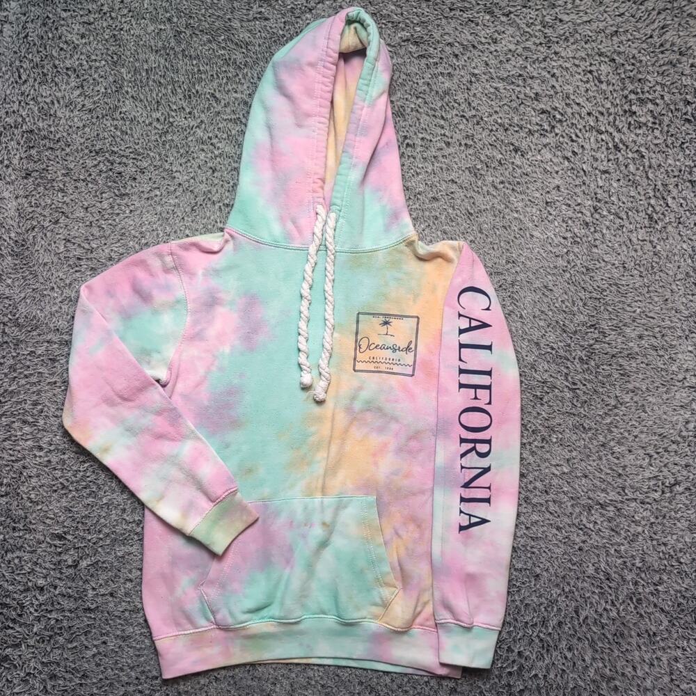 Oceanside California Sweatshirt Adult Small Tie Dye Destination Hoodie Tourist